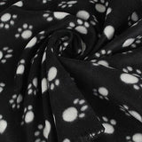 Maxbell Maxbell Warm Black Fleece Blanket Pet Dog Paw Print Pattern Soft Bed Mat--M