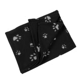 Maxbell Maxbell Warm Black Fleece Blanket Pet Dog Paw Print Pattern Soft Bed Mat--M
