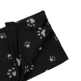 Maxbell Maxbell Warm Black Fleece Blanket Pet Dog Paw Print Pattern Soft Bed Mat--M