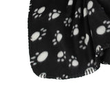 Maxbell Maxbell Warm Black Fleece Blanket Pet Dog Paw Print Pattern Soft Bed Mat--M