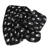 Maxbell Maxbell Warm Black Fleece Blanket Pet Dog Paw Print Pattern Soft Bed Mat--M