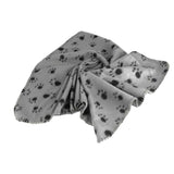 Maxbell Maxbell Warm Gray Fleece Blanket Pet Dog Paw Print Pattern Soft Bed Mat--S