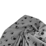 Maxbell Maxbell Warm Gray Fleece Blanket Pet Dog Paw Print Pattern Soft Bed Mat--S