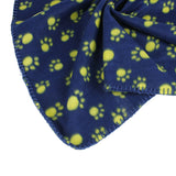 Maxbell Maxbell Warm Blue Fleece Blanket Pet Dog Paw Print Pattern Soft Bed Mat--M