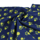 Maxbell Maxbell Warm Blue Fleece Blanket Pet Dog Paw Print Pattern Soft Bed Mat--M