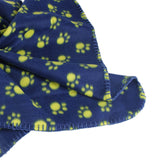 Maxbell Maxbell Warm Blue Fleece Blanket Pet Dog Paw Print Pattern Soft Bed Mat--M