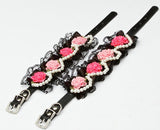 Maxbell Maxbell Pet Dog Cat Puppy Imitation Pearls Necklace Flower Lace Collar Belt Black S