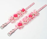 Maxbell Maxbell Pet Dog Cat Puppy Imitation Pearls Necklace Flower Lace Collar Belt Pink S