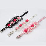 Maxbell Maxbell Pet Dog Cat Puppy Imitation Pearls Necklace Flower Lace Collar Belt Pink S