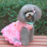 Maxbell Maxbell Dog Pet Puppy Princess Dress Tutu Skirt Layered Roses Decor Clothes Pink S