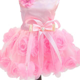 Maxbell Maxbell Dog Pet Puppy Princess Dress Tutu Skirt Layered Roses Decor Clothes Pink S