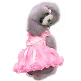 Maxbell Maxbell Dog Pet Puppy Princess Dress Tutu Skirt Layered Roses Decor Clothes Pink L