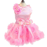 Maxbell Maxbell Dog Pet Puppy Princess Dress Tutu Skirt Layered Roses Decor Clothes Pink L