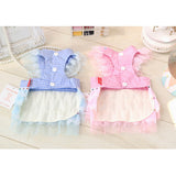 Maxbell Maxbell Dog Pet Puppy Grid Lace Bow Summer Skirt Jumpsuit Vest Dress Clothes Pink M