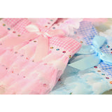 Maxbell Maxbell Dog Pet Puppy Grid Lace Bow Summer Skirt Jumpsuit Vest Dress Clothes Pink M
