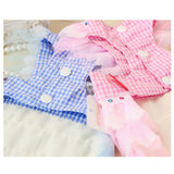 Maxbell Maxbell Dog Pet Puppy Grid Lace Bow Summer Skirt Jumpsuit Vest Dress Clothes Pink M