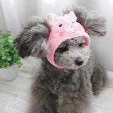 Maxbell Maxbell Cartoon Fleece Hat for Pet Dog Cute Pig Pattern Puppy Teddy Costume Cap--S