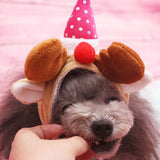 Maxbell Maxbell Dog Pet Cat Cap Merry Christmas Xmas Reindeer Elk Antler Cosplay Party Hat M