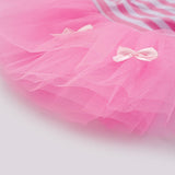 Maxbell Maxbell Cute Small Puppy Pet Dog Stripe Bow Lace Skirt Princess Dress Pink--M