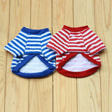 Maxbell Maxbell Pet Puppy Small Striped Dog Cat Vest T-Shirt Summer Apparel Clothes Red S