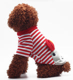 Maxbell Maxbell Pet Puppy Small Striped Dog Cat Vest T-Shirt Summer Apparel Clothes Red S
