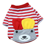 Maxbell Maxbell Pet Puppy Small Striped Dog Cat Vest T-Shirt Summer Apparel Clothes Red S