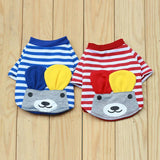Maxbell Maxbell Pet Puppy Small Striped Dog Cat Vest T-Shirt Summer Apparel Clothes Blue XS