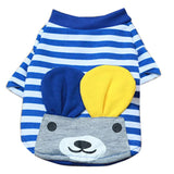 Maxbell Maxbell Pet Puppy Small Striped Dog Cat Vest T-Shirt Summer Apparel Clothes Blue S