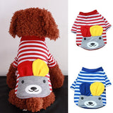 Maxbell Maxbell Pet Puppy Small Striped Dog Cat Vest T-Shirt Summer Apparel Clothes Blue M