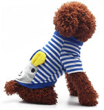 Maxbell Maxbell Pet Puppy Small Striped Dog Cat Vest T-Shirt Summer Apparel Clothes Blue M