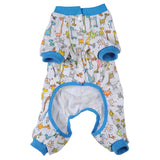 Maxbell Maxbell Pet Dog Puppy Cotton Clothes Soft Pajamas Cartoon Jumpsuit Apparel Blue L