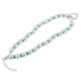 Maxbell Maxbell Pet Dog Cat Pearl Rhinestone Heart Pendant Necklace Collar Necktie Blue M