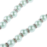 Maxbell Maxbell Pet Dog Cat Pearl Rhinestone Heart Pendant Necklace Collar Necktie Blue M