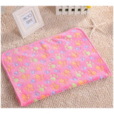 Maxbell Maxbell Warm Red Cartoon Paw Print Cushion for Puppy Fleece Soft Blanket Bed Mat--M