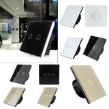 Maxbell Maxbell 1 Gang 1 Way LED Crystal Glass Panel Light EU UK Touch Screen Switch Gold