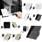 Maxbell Maxbell 2 Way LED Crystal Glass Panel Light Touch Screen Remote Wall Switch Gold