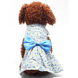 Maxbell Maxbell Pet Dog Dress Skirt Cat Bow Princess Clothes Apparel Female Costume Blue XL