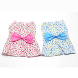 Maxbell Maxbell Pet Dog Dress Skirt Cat Bow Princess Clothes Apparel Female Costume Blue XL