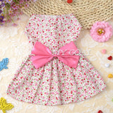 Maxbell Maxbell Pet Dog Dress Skirt Cat Bow Princess Clothes Apparel Female Costume Blue XL