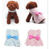 Maxbell Maxbell Pet Dog Dress Skirt Cat Bow Princess Clothes Apparel Female Costume Blue XL