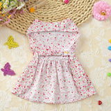 Maxbell Maxbell Pet Dog Dress Skirt Cat Bow Princess Clothes Apparel Female Costume Pink XS