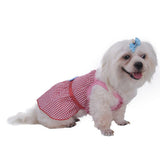 Maxbell Maxbell Puppy Dress Pet Dog Vest T Shirt Plaid Summer Apparel Bowtie Costume Red-XL