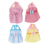 Maxbell Maxbell Puppy Dress Pet Dog Vest T Shirt Plaid Summer Apparel Bowtie Costume Red-XL