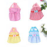 Maxbell Maxbell Puppy Dress Pet Dog Vest T Shirt Plaid Summer Apparel Bowtie Costume Red-XL