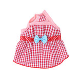 Maxbell Maxbell Puppy Dress Pet Dog Vest T Shirt Plaid Summer Apparel Bowtie Costume Red-XL