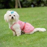 Maxbell Maxbell Puppy Dress Dog Vest T Shirt Plaid Summer Apparel Bowtie Costume Yellow-M