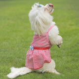 Maxbell Maxbell Puppy Dress Dog Vest T Shirt Plaid Summer Apparel Bowtie Costume Yellow-M