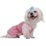 Maxbell Maxbell Puppy Dress Dog Vest T Shirt Plaid Summer Apparel Bowtie Costume Yellow-M