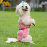 Maxbell Maxbell Puppy Dress Dog Vest T Shirt Plaid Summer Apparel Bowtie Costume Yellow-M