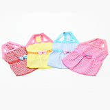 Maxbell Maxbell Puppy Dress Dog Vest T Shirt Plaid Summer Apparel Bowtie Costume Yellow-M